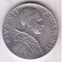 1952 5 Lire  Anno XIV Pio XII